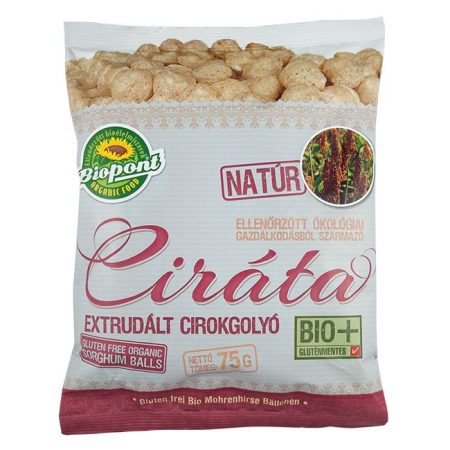 Biopont Ciráta extrudált cirokgolyó natúr 75 g - Étel-ital, Finomság, Édes, sós ropogtatnivaló