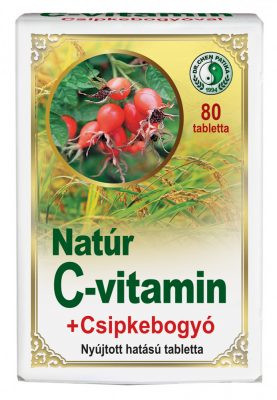 Dr. Chen Natúr C-vitamin+csipkebogyó tabletta 80 db - Étrend-kiegészítő, vitamin, C-vitamin