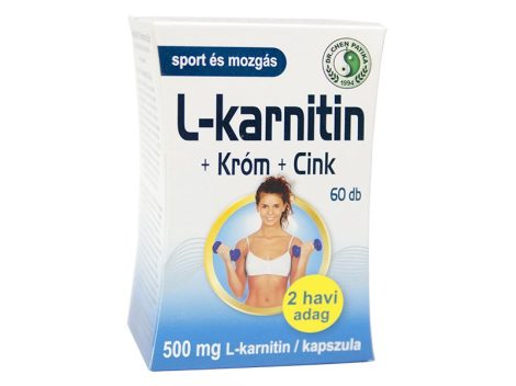 Dr. Chen L-karnitin 500 + króm + cink kapszula 60 db - Sport, fitnesz, wellness, Étrend-kiegészítő