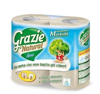 Grazie Natural Basic 2 rétegű öko háztartási toalettpapír 4 tekercs