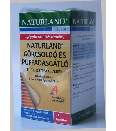 Naturland Görcsoldó és puffadásgátló tea 25x1 g - Gyógynövény, tea, Teakaverék